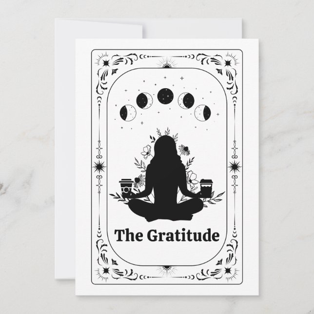 Carte Tarot Merci Yoga Café Amour Gratitude (Devant)
