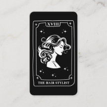 Carte Tarot Mystique Styliste de cheveux noirs et