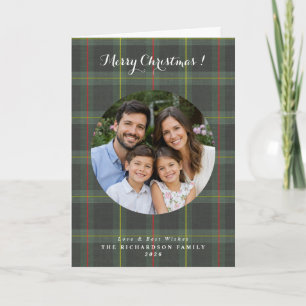 Carte Tartan à carreaux photo personnalisée Noël