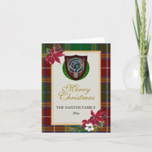 Carte Tartan et blason du clan écossais Baxter