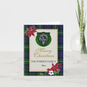 Carte Tartan et blason du clan écossais Forbes