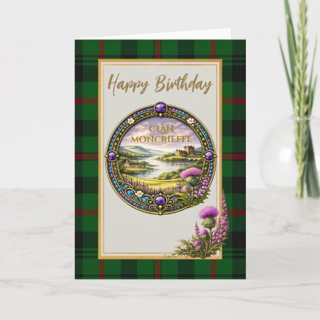 Carte Tartan et blason du clan écossais Moncrieffe (Devant)