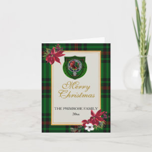 Carte Tartan et blason du clan écossais Primrose
