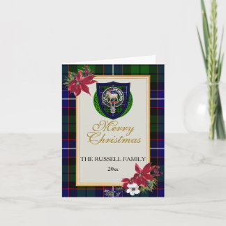 Carte Tartan et blason du clan écossais Russell