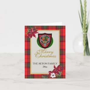 Carte Tartan et blason du clan écossais Seton