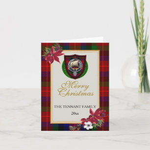 Carte Tartan et blason du clan écossais Tennant