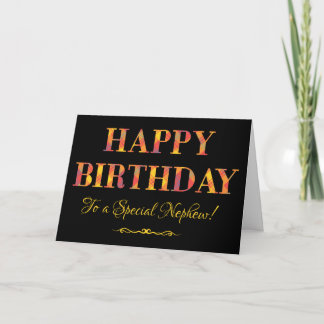 Carte Tartan jaune sur l'anniversaire noir pour Nephew