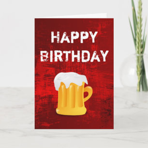Carte Tasse à bière Joyeux Anniversaire sur Abstrait Rou