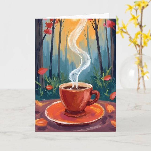 Carte Tasse à café Peinture à l'aquarelle (Fleur jaune)