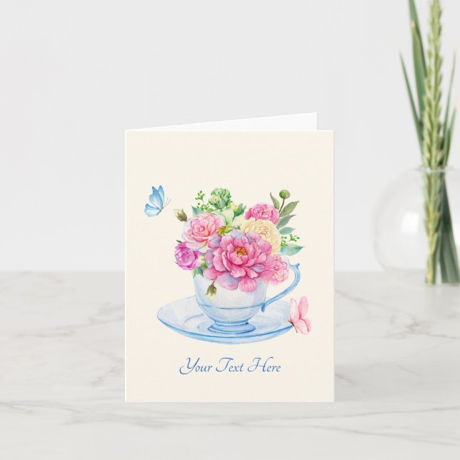 Carte Tasse à thé aux fleurs (Devant)
