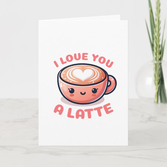 Carte Tasse de café "Je t'aime beaucoup" pour la Saint-V (Devant)