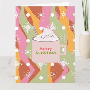 Carte Tasse de feu de camp groovy Noël