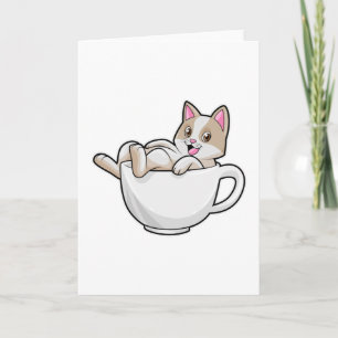 Carte Tasse de thé chat