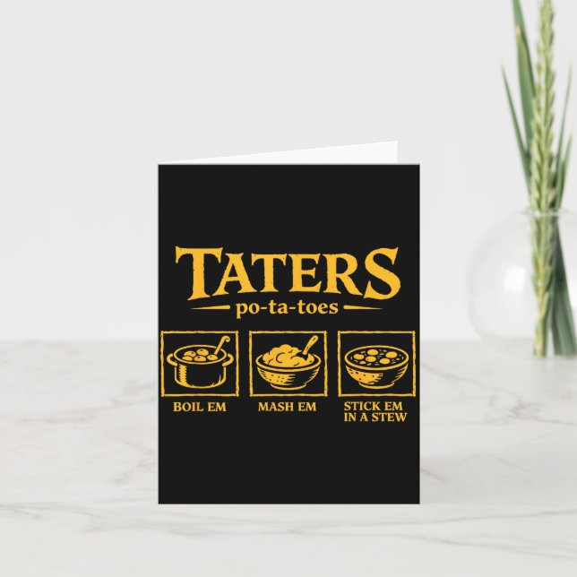 Carte Taters -ta-toes T, Funny Tatoes Ta Toes  (Devant)