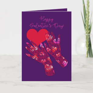 Carte Tatouage au henné mains pour la Saint-Valentin