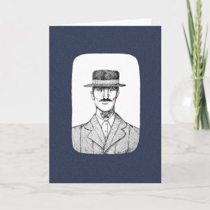 Carte tatouage déplaisant Man Throat avec papillon éffra