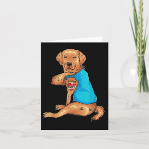 Carte Tatouage I Love Maman Golden Retriever