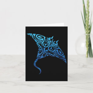Carte Tatouage polynésien hawaïen de la tribu Manta Ray