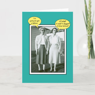 Carte Tattoo Fun Ajouter un nom ou un âge Anniversaire S