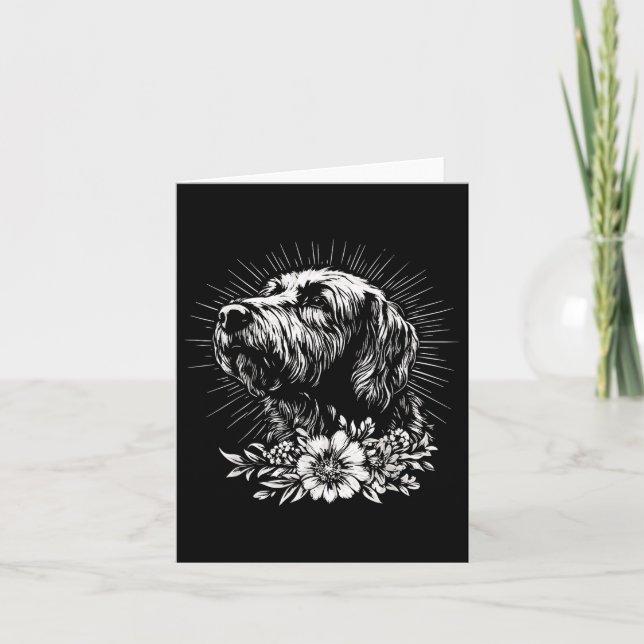 Carte Tattoo Style Lover Briard Retro Chien _1 (Devant)