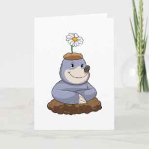 Carte Taupe à fleur de marguerite
