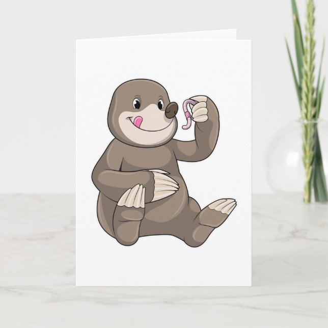 Carte Taupe avec Ver de Terre (Devant)