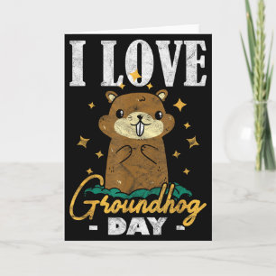 Carte Taupe de terre J'adore le jour de la marmotte _1
