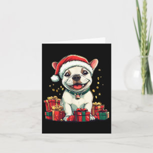 Carte Taureau mou Terrier Santa Hat Funny Noël Noël Noël