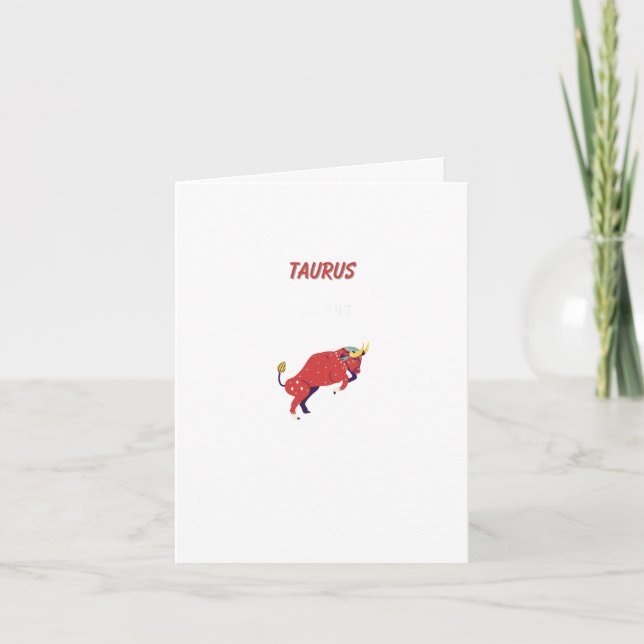 Carte Taureau rose, zodiaque, impression de signe du zod (Devant)