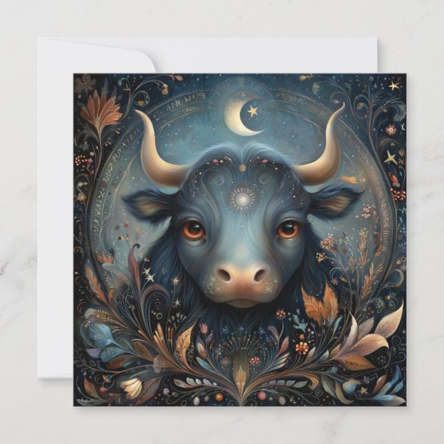 Carte Taureau Taureau Zodiaque Astrologie Céleste Annive (Devant)