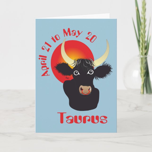 Carte Taurus April 21 to May 20 Greeting Card (Devant)