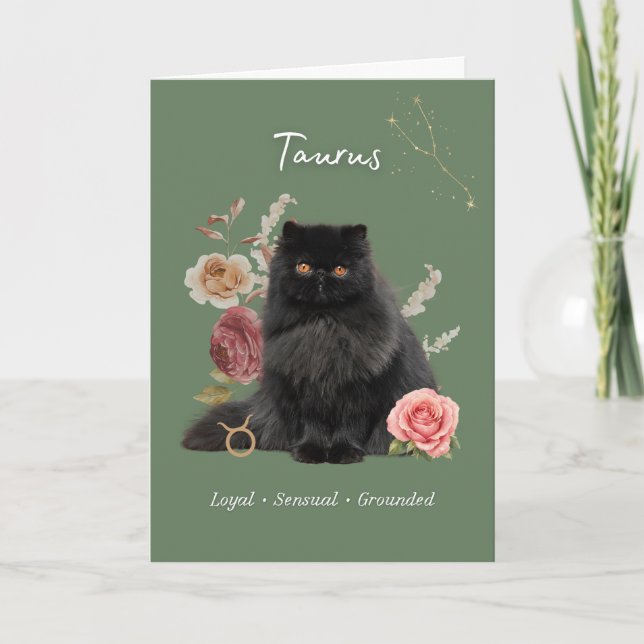 Carte Taurus Cat Birthday Card (Devant)