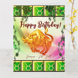 Carte Taurus Joyeux Anniversaire (20 Avril - 20 Mai) Moy