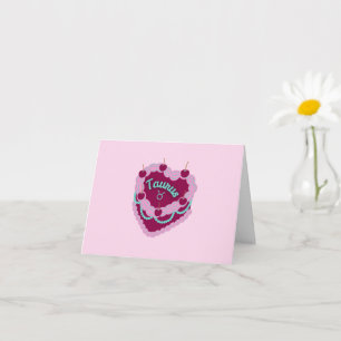 Carte Taurus Zodiac Pastel Coeur Gâteau d'anniversaire
