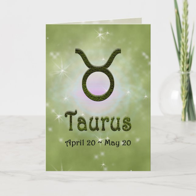 Carte Taurus Zodiac Star Signe U choisir la couleur (Devant)