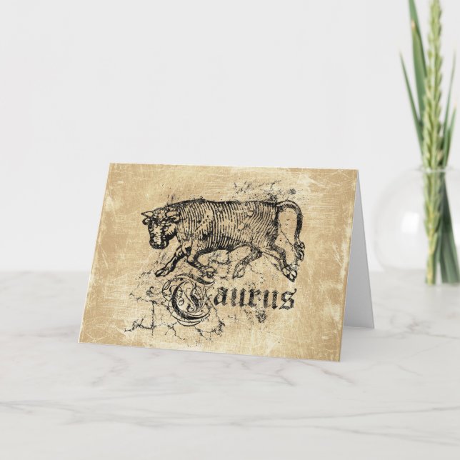 Carte Taurus zodiaque vintage (Devant)