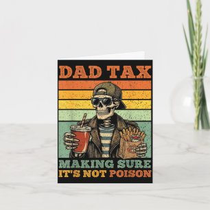 Carte Taxe papa s'assurant que ce n'est pas empoisonné d