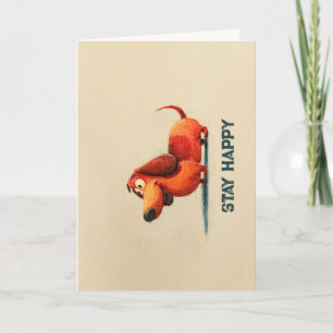 Carte Tay Happy Dog – Citation Positive Mignonne Art
