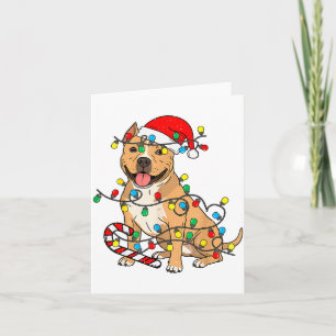 Carte Tbull Chien Lumières de Noël Santa Xmas Amour pour