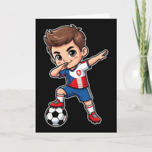 Carte Tchécquie Dab Enfant Goal Dessin Animé Drapeau Rép
