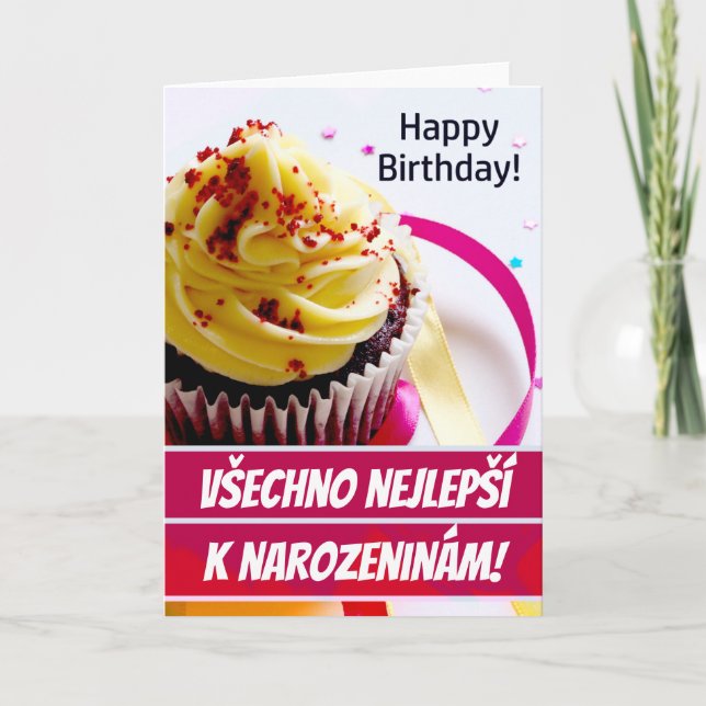 Carte Tchèque d'anniversaire Všechno Nejlepší K Na (Devant)