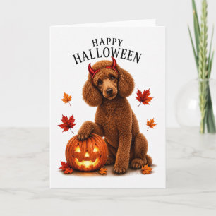 Carte Tchiens de Halloween en Diable Caniche