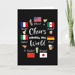 Carte Tchin Tchin autour du monde Vacances Boire Drôle