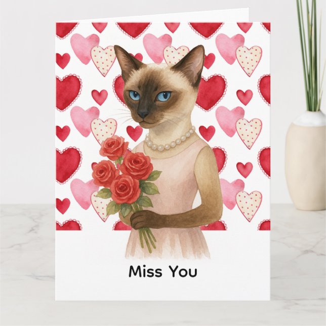 Carte Te manque de la part de la mère du chat siamois te (Devant)
