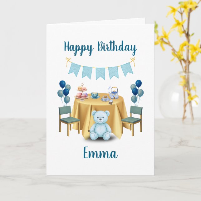 Carte Tea Party Birthday Card (Fleur jaune)