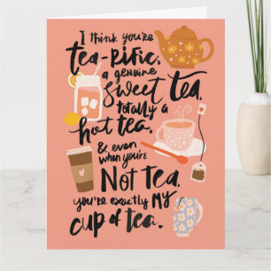 Carte Tea-rific Tea Puns Valentine's Day Greeting Card