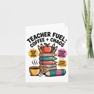 Carte Teacher Carburant Café Chaos Drôle Retour À L'Écol