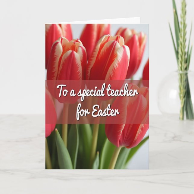 Carte Teacher Easter Flower Card (Devant)