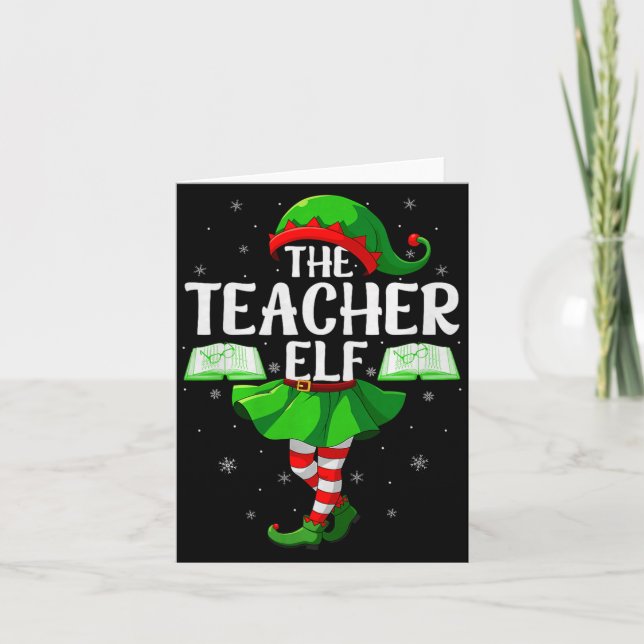 Carte Teacher Elf Christmas Girls Women Elf Squad Xmas F (Devant)