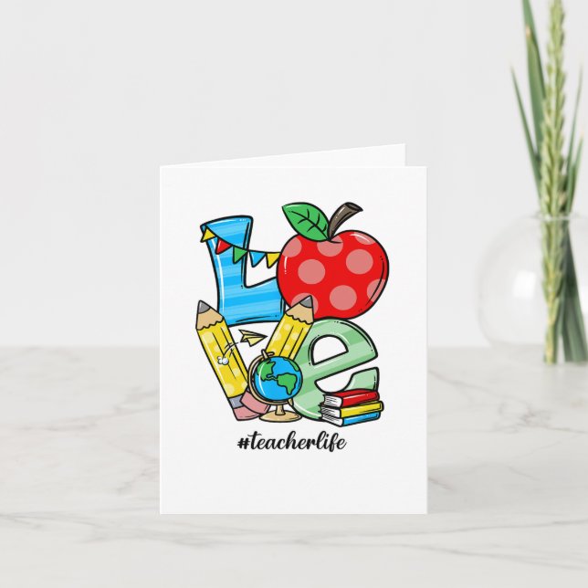 Carte Teacher Enseigner Stuff Aimer Symbole Apple (Devant)
